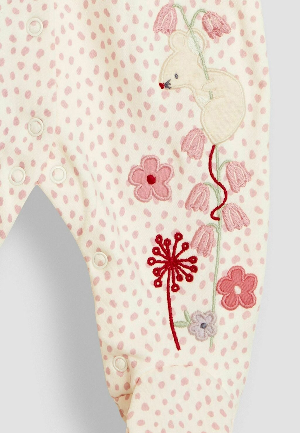 Комбинезон MOUSE APPLIQUÉ FRILL COLLAR, REGULAR FIT JoJo Maman Bébé, розовый — фото 2