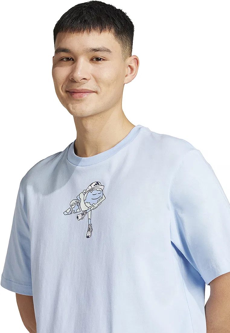 Футболка с принтом Earth Day, короткий рукав Adidas, синий — фото 3