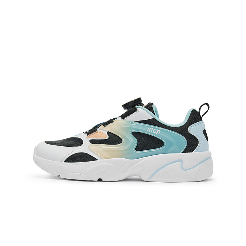 

Кроссовки XTEP Kids Lifestyle Shoes GS Low-top Black/New White Microwave Blue, черный/синий