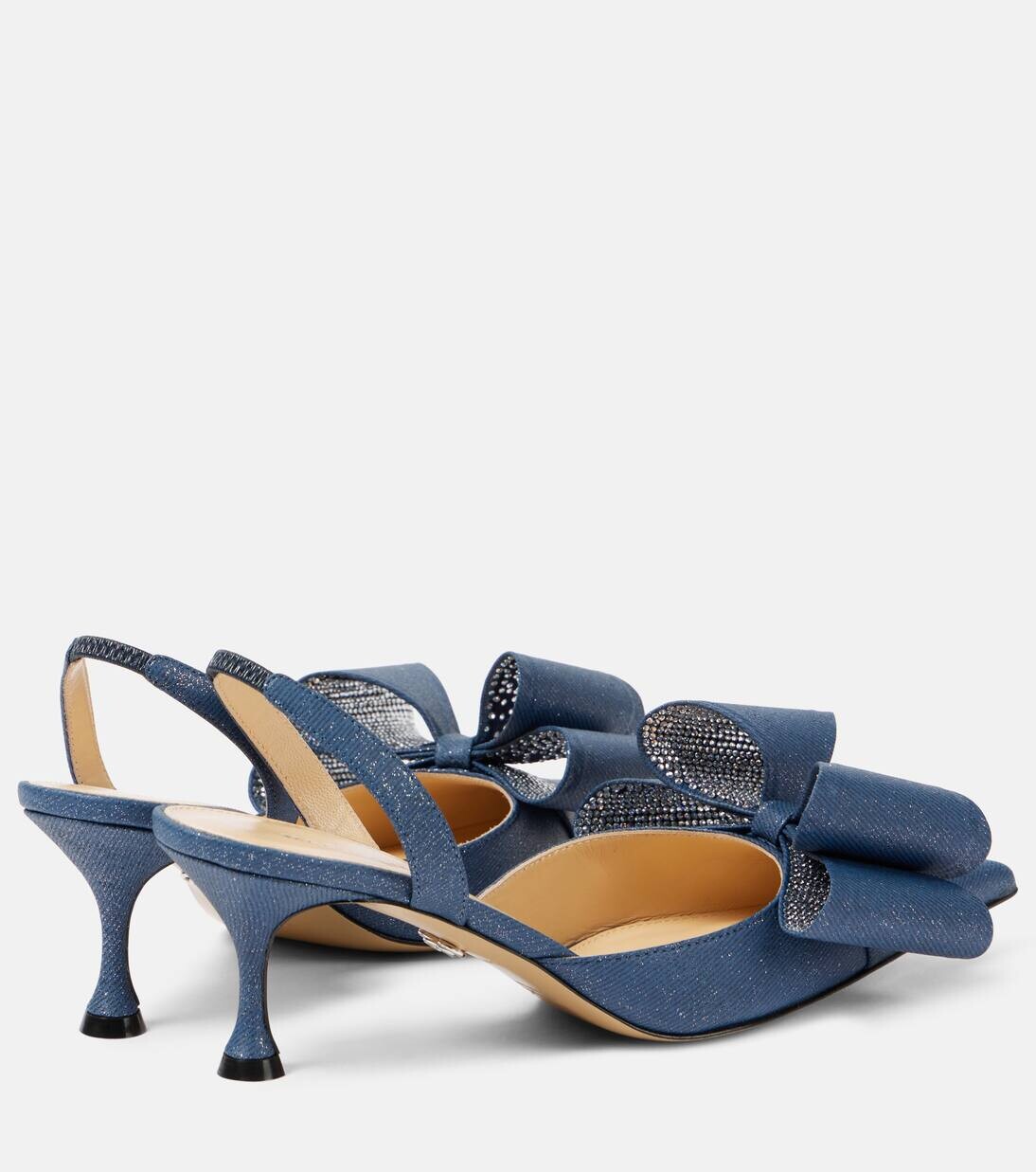 Туфли-лодочки Le Cadeau 65 из денима с открытой пяткой Mach & Mach, цвет denim — фото 2