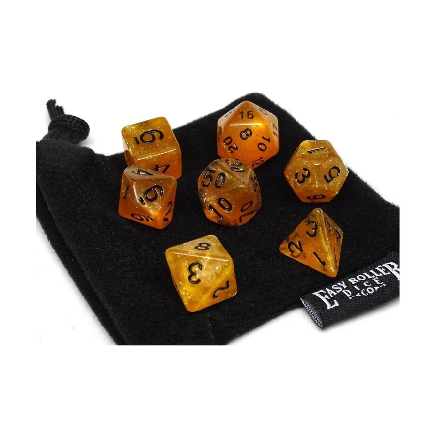 

Янтарная галактика с черным(7), Dice - 7 Piece Poly Sets - Galaxy/Stardust (Easy Roller Dice)