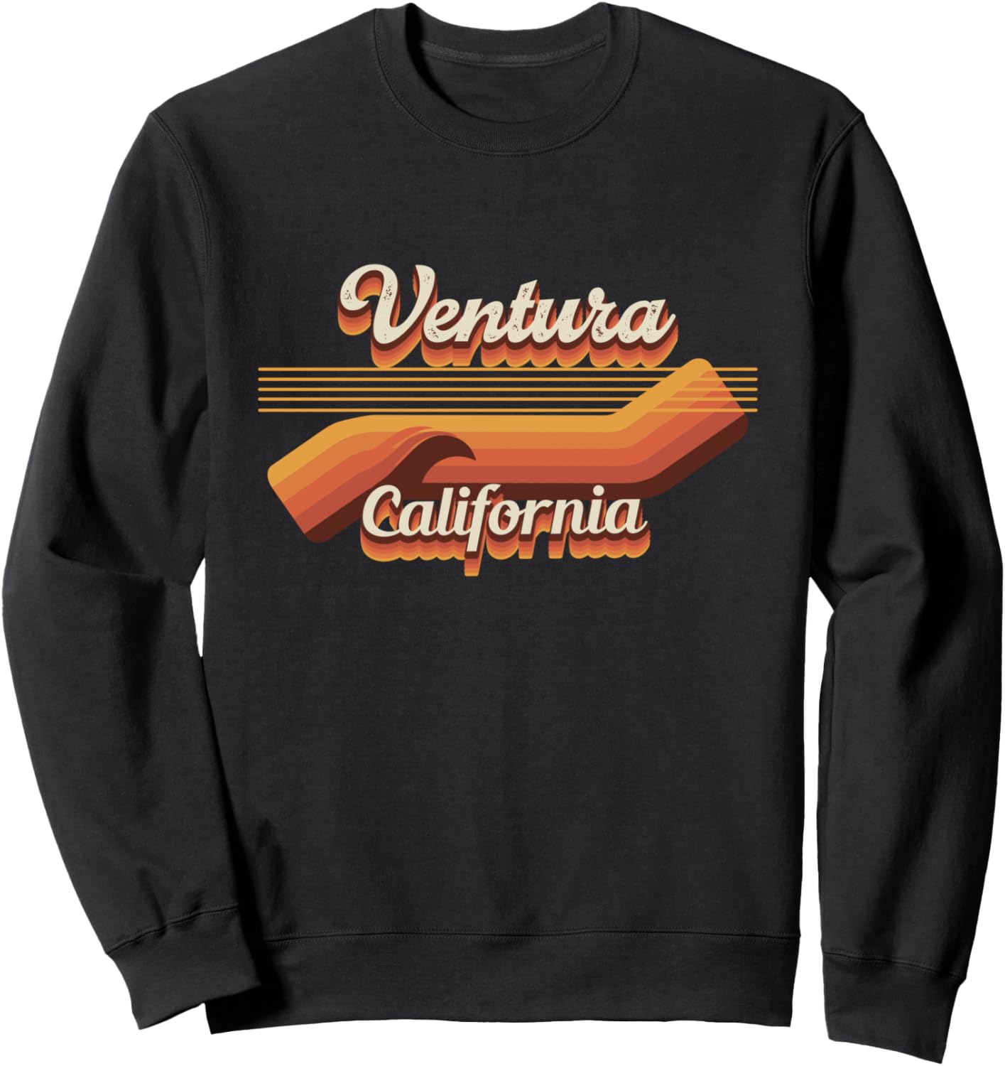 

Ретро-образ в стиле 80-х для города Вентура, Калифорния - толстовка Ventura California Ventura California Retro Souvenir Apparel, черный