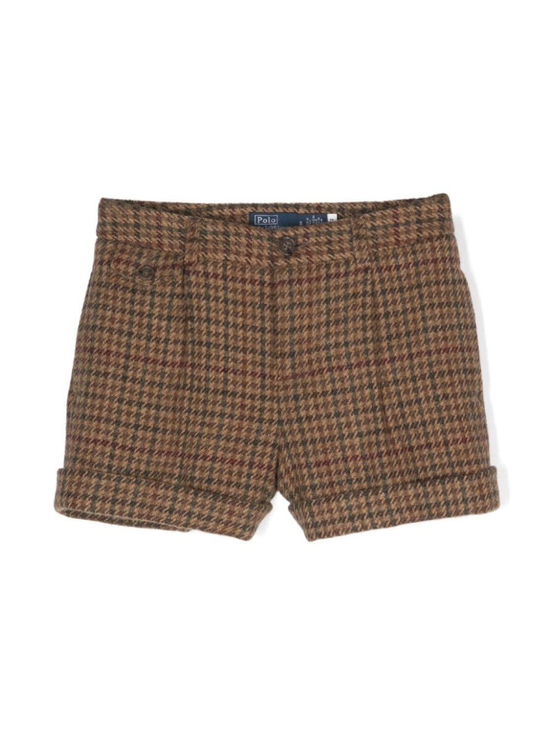 

Шерстяные шорты в ломаную клетку Ralph Lauren Kids, коричневый