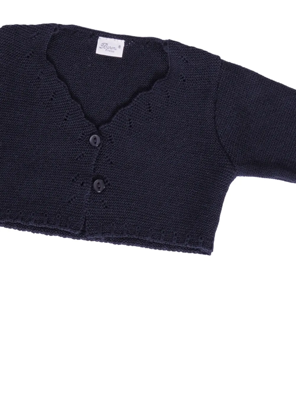 Кардиган с волнистыми краями и пуговицами Baroni Firenze Kids, синий — фото 3