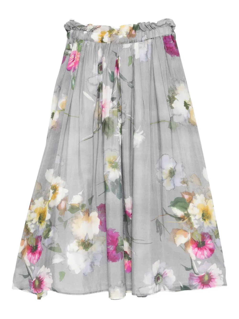 

Миди-юбка с цветочным принтом и сборками Hannes Roether, серый