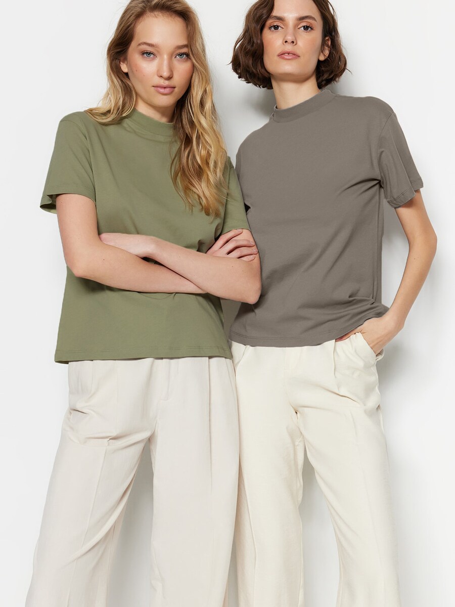 

Футболка Trendyol, Grey/Olive