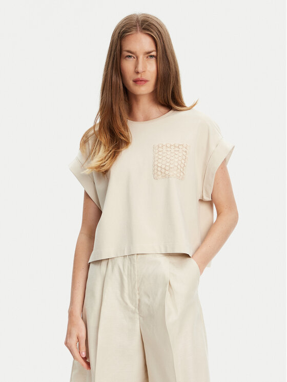 

Футболка свободного кроя 3IFVD10AF United Colors Of Benetton, бежевый