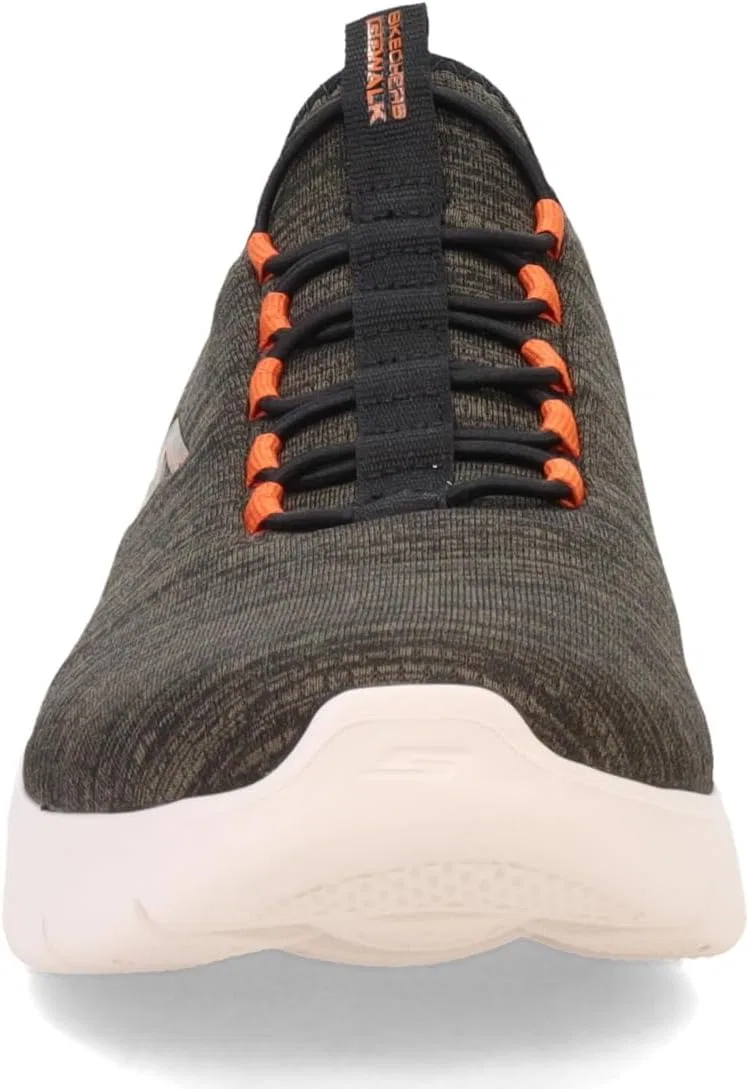 Мужские спортивные кроссовки Skechers Gowalk Flex с воздушной подушкой без шнурков, 5-Olive Black — фото 3