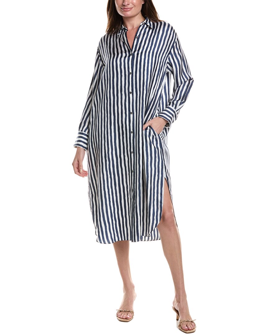 

Теория Оверсайз Макси Платье-рубашка Theory, синий