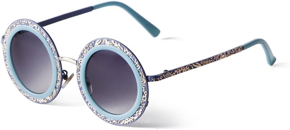 

Модные круглые солнцезащитные очки для женщин, роскошные, классические, с зеркальными линзами, металлическим шнурком, большой оправой, защитой от УФ-излучения UV400, стильные женские очки generic, C2 Blue