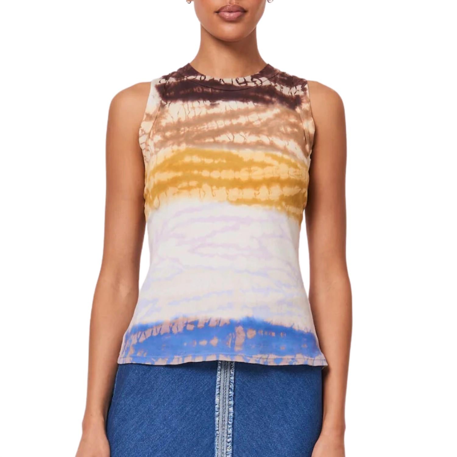 

Топ Leigh Tank Top в радужных оттенках Raquel Allegra, цвет rainbow hues treatment