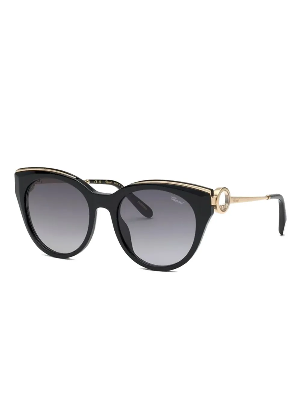 

Солнцезащитные очки «кошачий глаз» с отделкой дужек Chopard Eyewear, черный