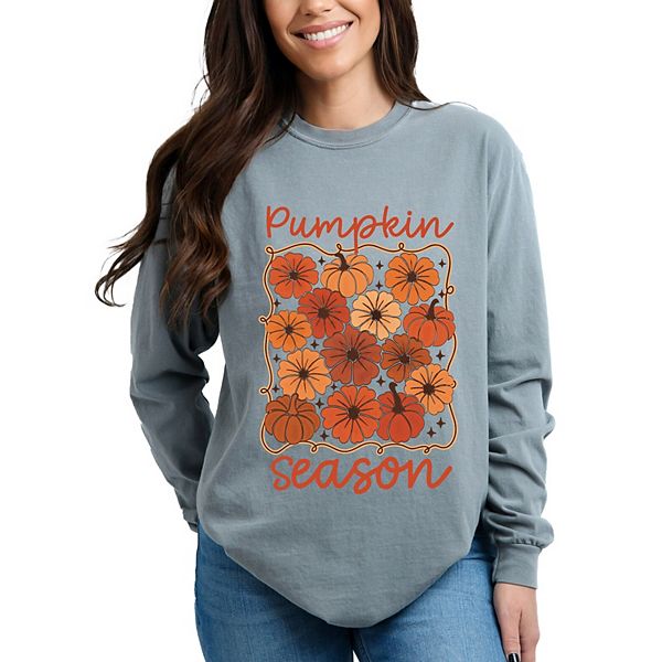 

Футболка с принтом Pumpkin season floral, женская, окрашенная в готовом виде, с длинным рукавом Simply Sage Market, Grey, Серый, Футболка с принтом Pumpkin season floral, женская, окрашенная в готовом виде, с длинным рукавом Simply Sage Market, Grey