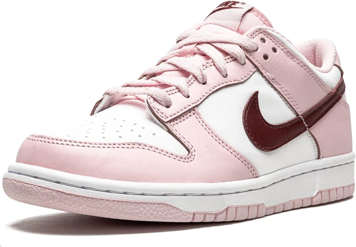 Кроссовки Nike Boys' Dunk Low SE, белый/розовый/бордовый — фото 4