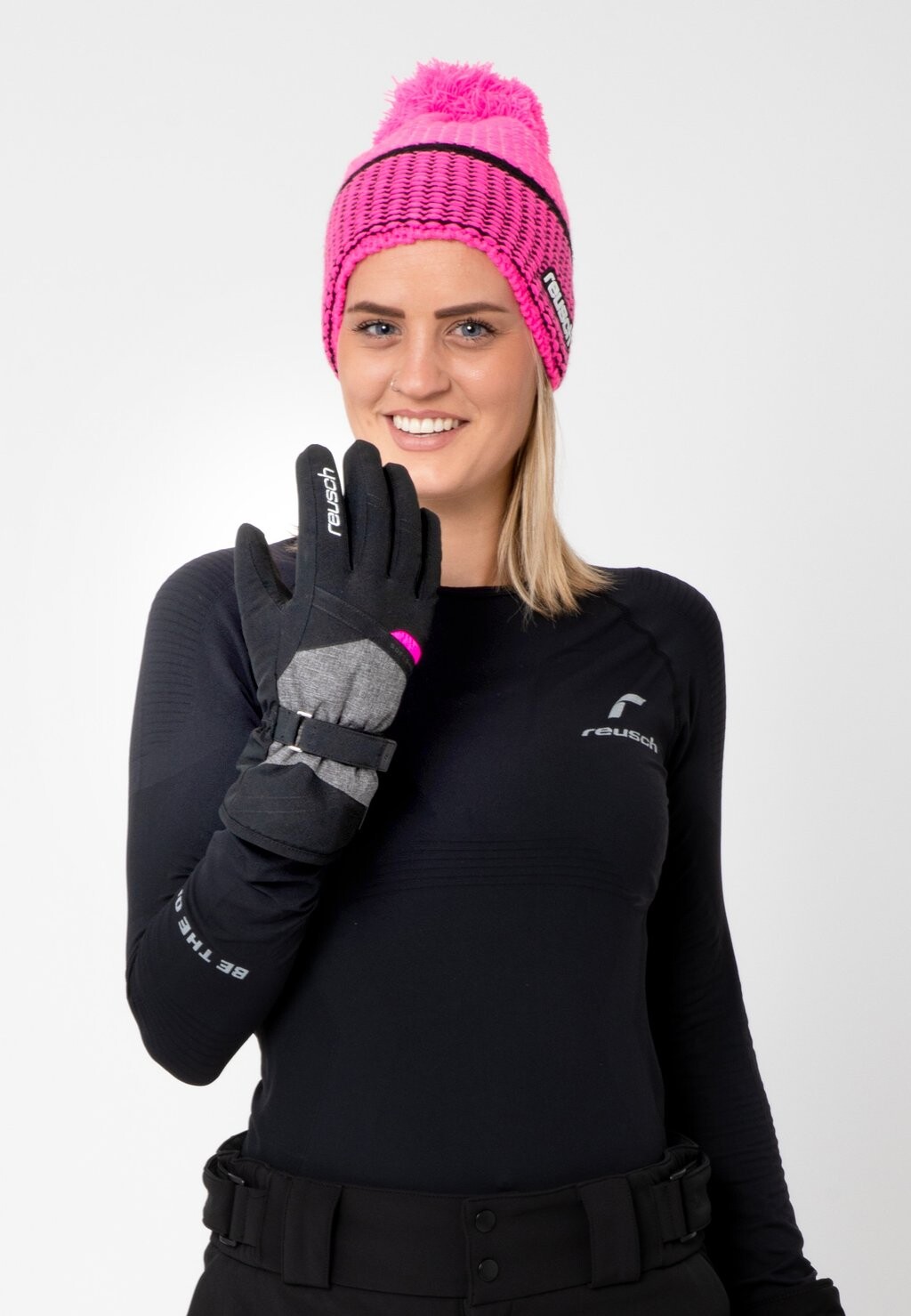 

Перчатки HELLEN R-TEX XT Reusch, цвет blck blck melang pink glo