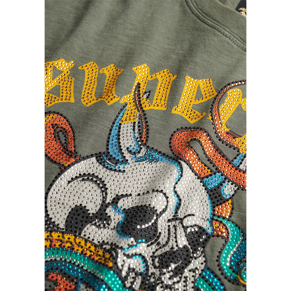 Футболка с коротким рукавом Superdry Neo Trad Tattoo Relaxed, зеленый — фото 2