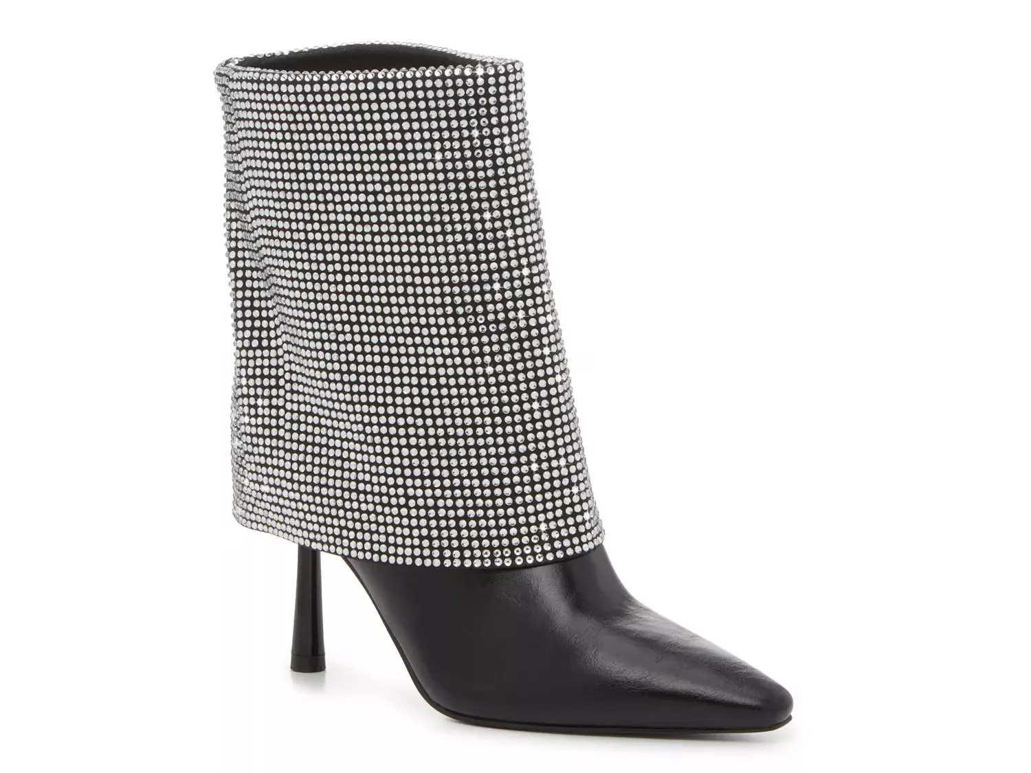 Женские ботильоны Steve Madden Blitzee Foldover на каблуке со стразами, черный
