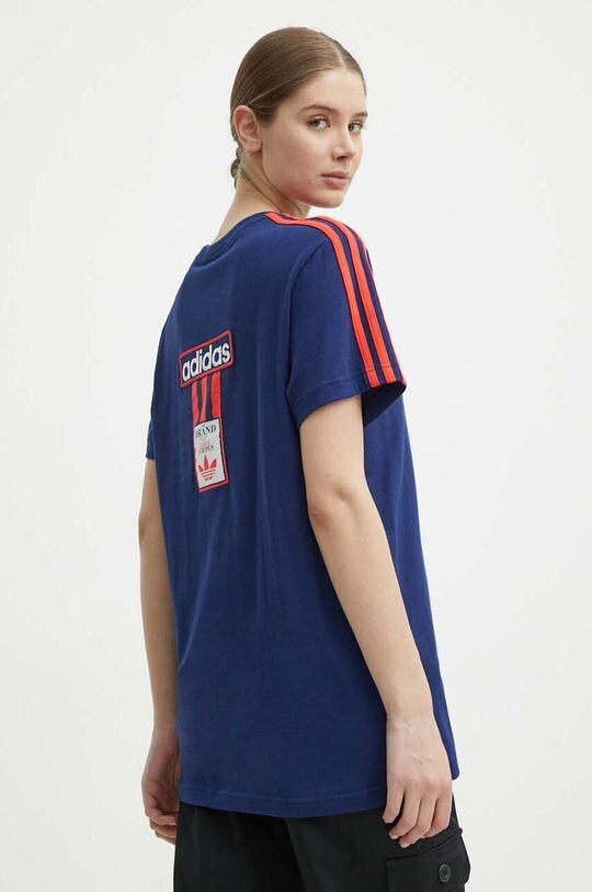 

Хлопковая футболка adidas Originals, темно-синий