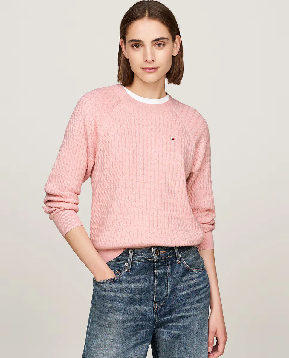 

Женский свитер с круглым вырезом и длинными рукавами Tommy Hilfiger, цвет Rosa Claro