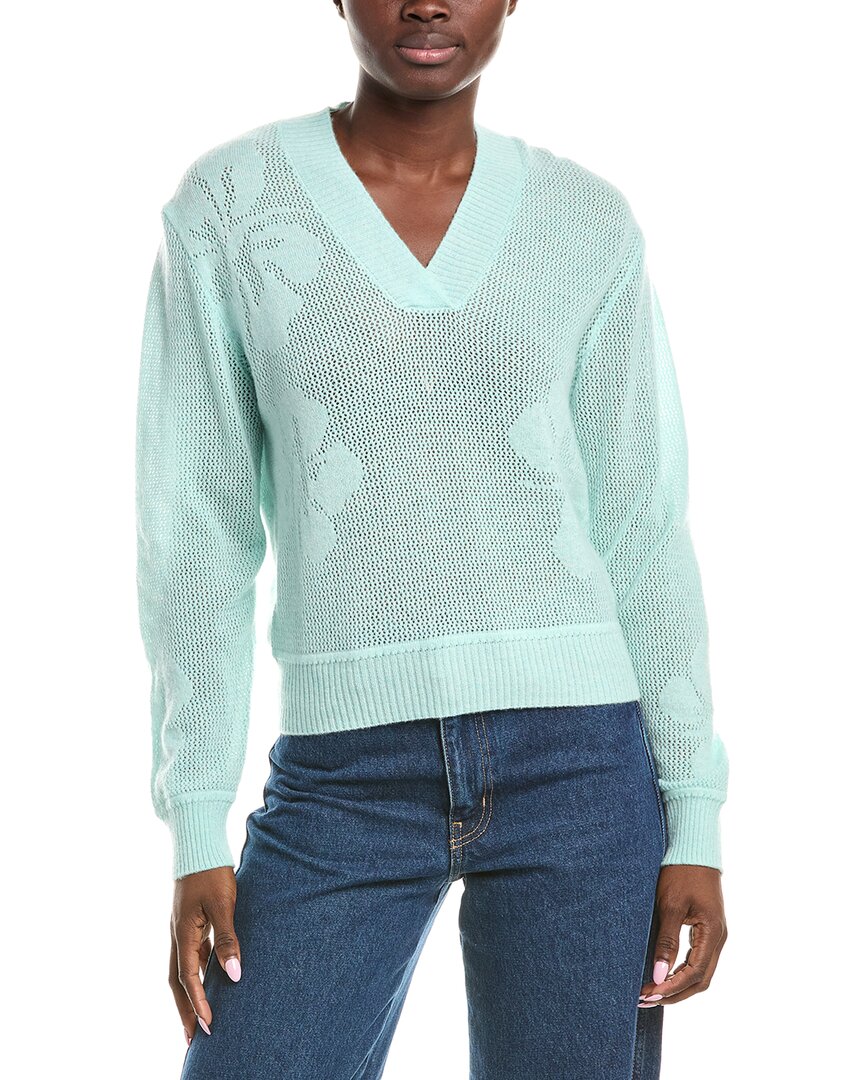 

Броди Кэшмир Алоха Открытый V-образный вырез Кашемировый свитер Brodie Cashmere, зеленый