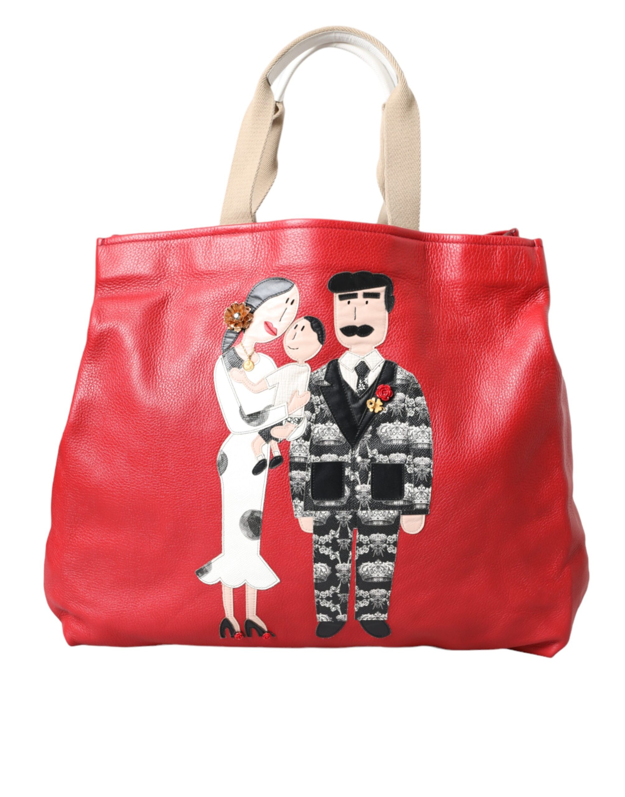 

Сумка-шоппер из красной кожи с нашивкой #DGFamily Dolce & Gabbana