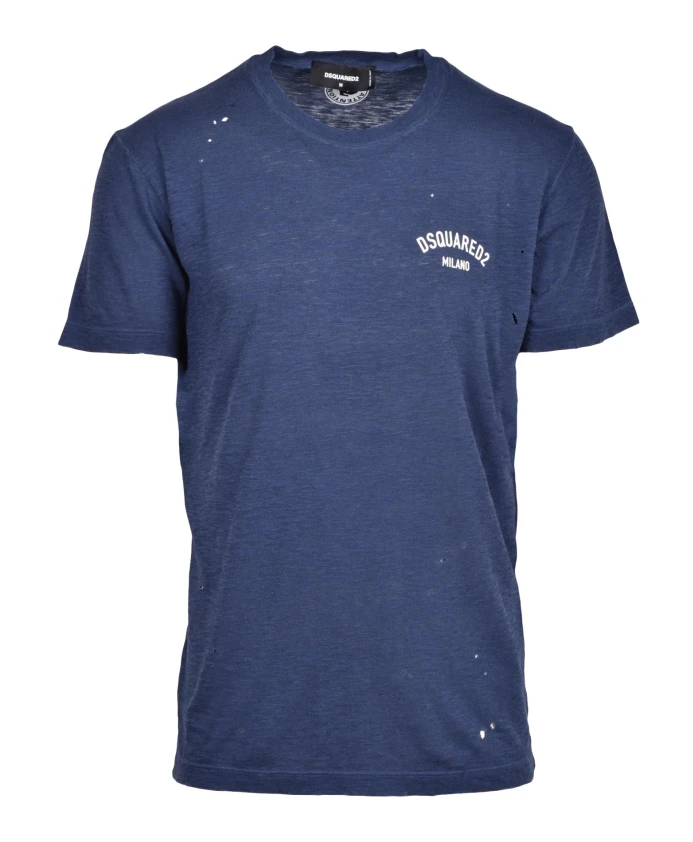 

Футболка из смесовой хлопковой ткани Dsquared2, синий