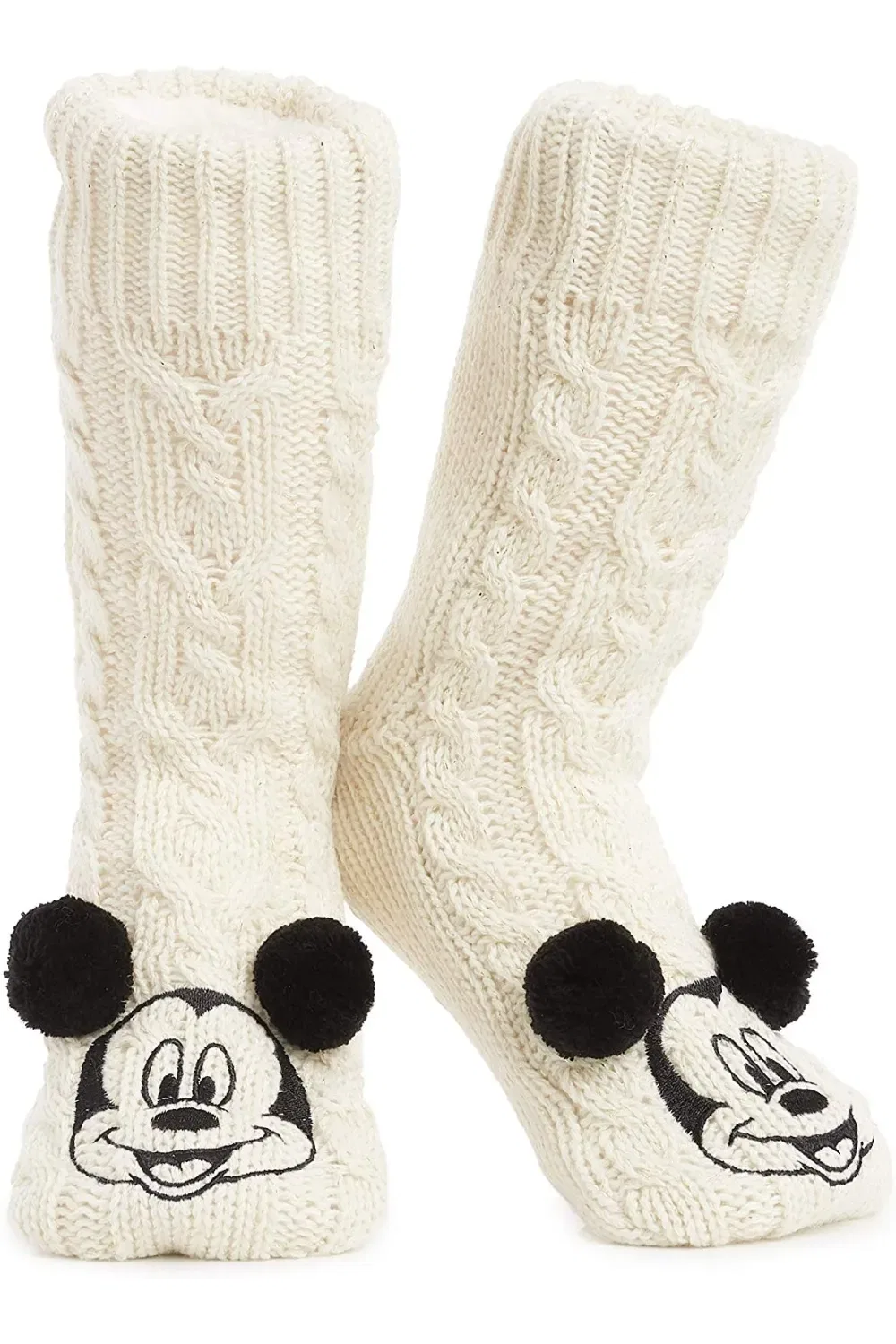 Носки-тапочки Mickey Mouse флисовые Disney, слоновая кость