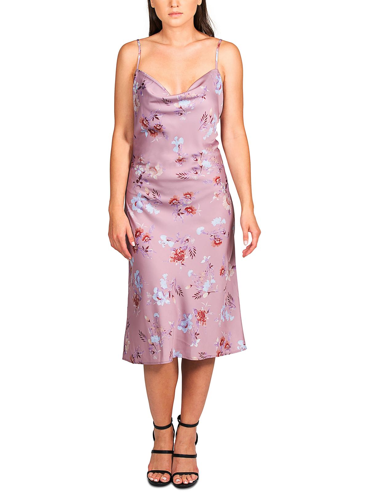 

Платье-комбинация для женщин Juniors из атласа с воротником-хомут Hippie Rose, цвет mauve floral
