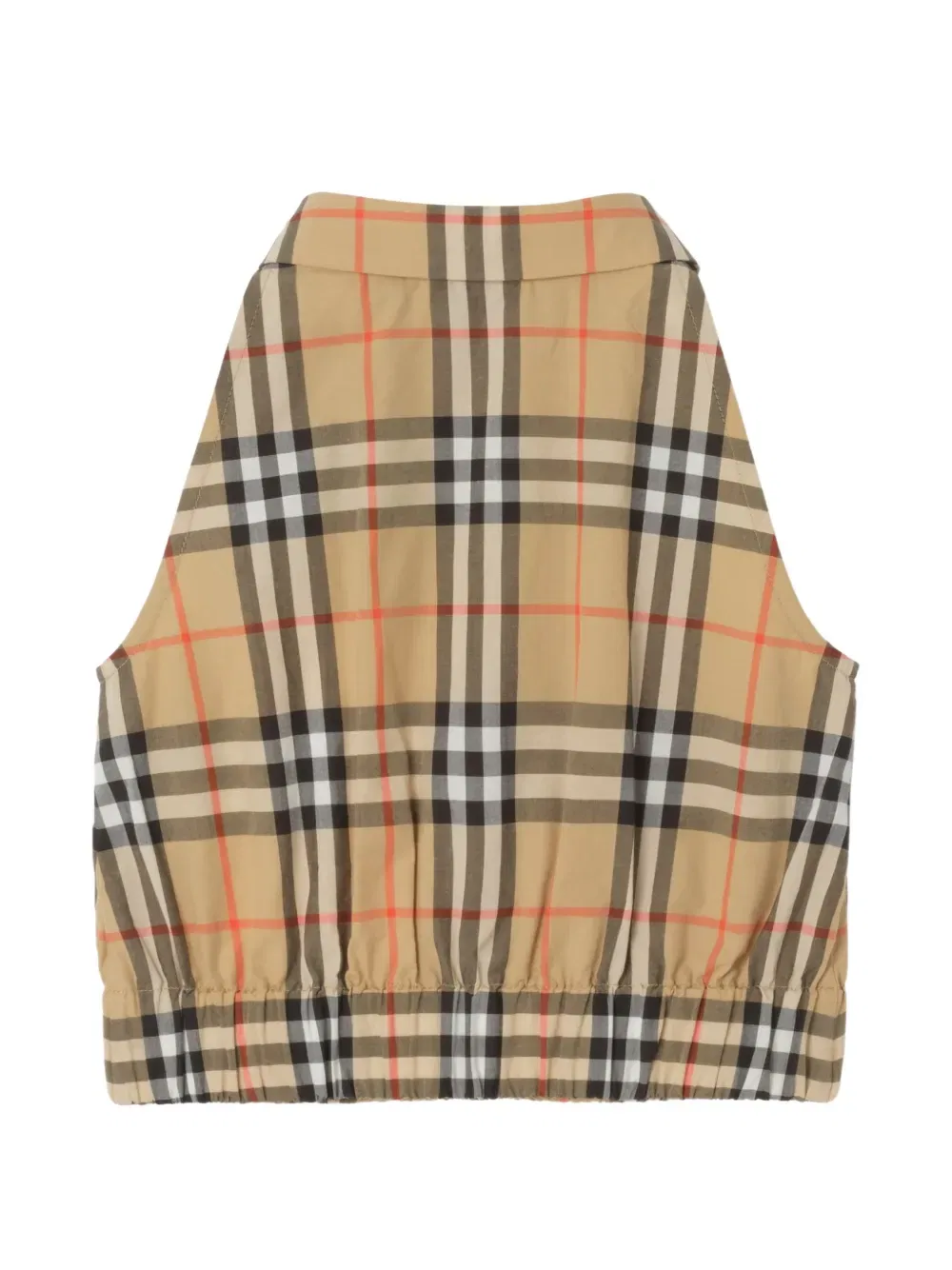 Клетчатая хлопковая рубашка Burberry Kids, нейтральный — фото 2