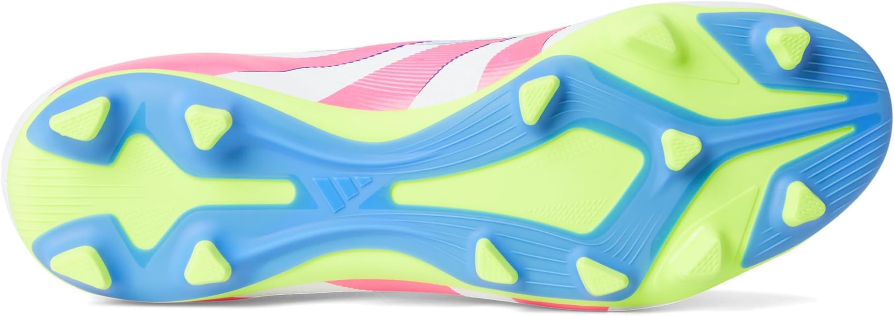 Кроссовки adidas Unisex Predator Club Firm Ground/Multi Ground Soccer Cleats, White/Lucid Pink/Lucid Lemon — фото 3
