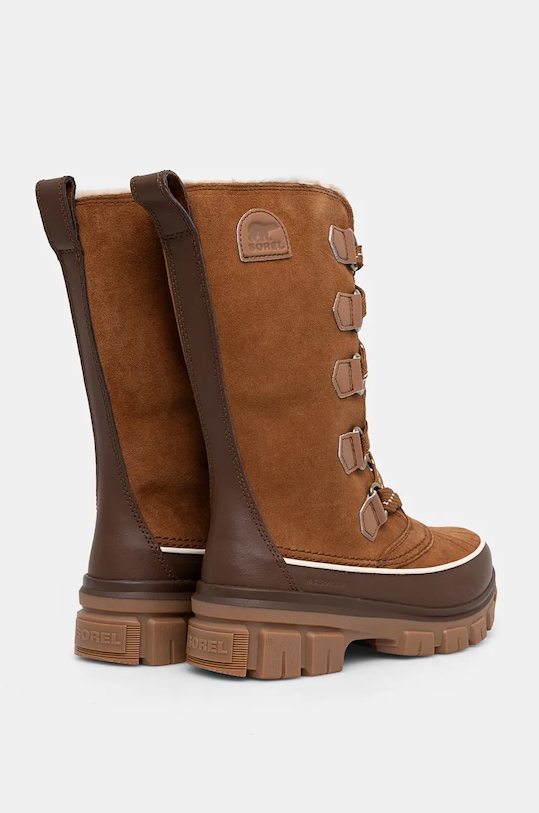 Зимние ботинки женские Sorel Torino V Tall WP из замши и кожи, коричневый — фото 3