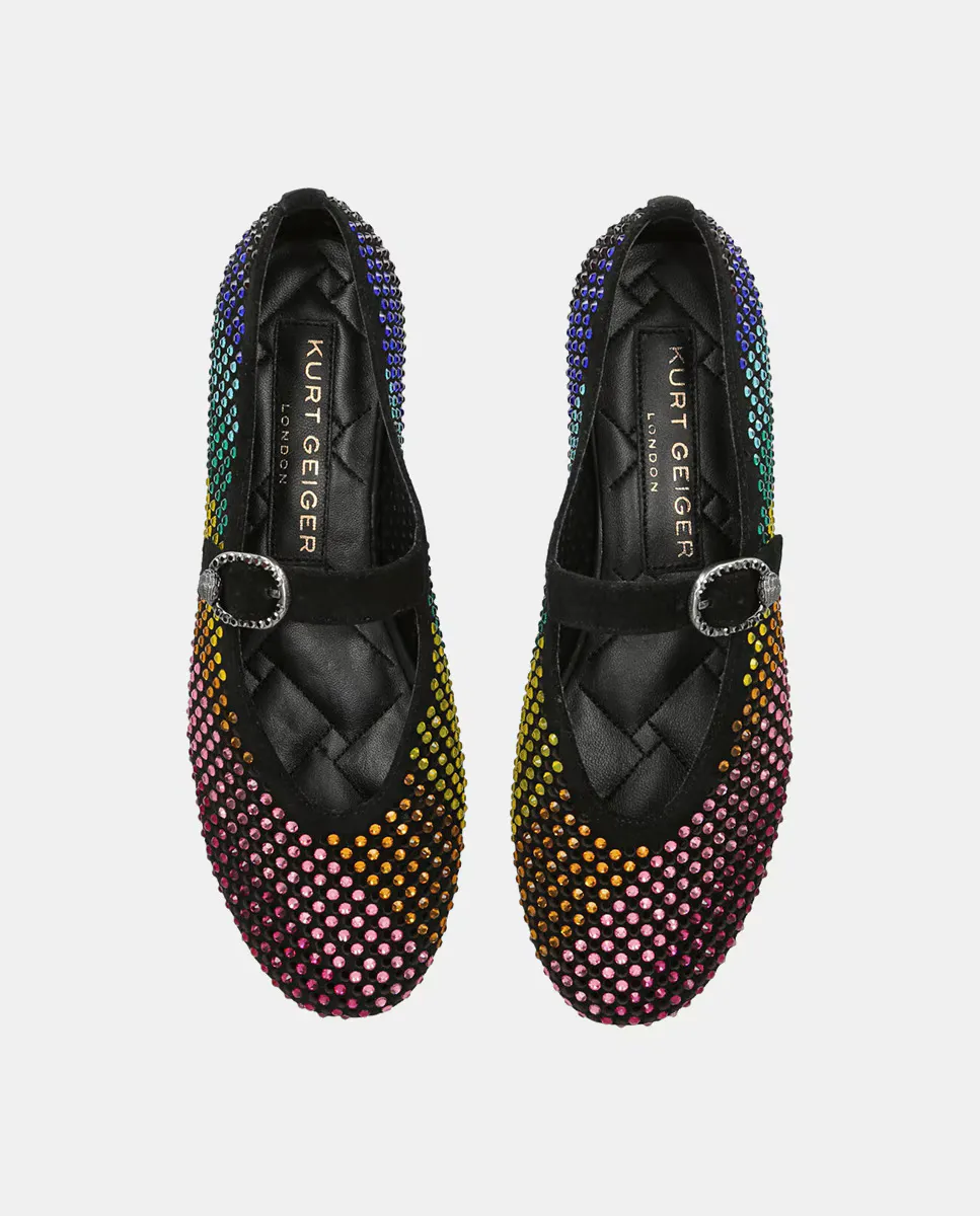 Женские замшевые туфли Mayfair Mary Janes со стразами Kurt Geiger, черный — фото 3