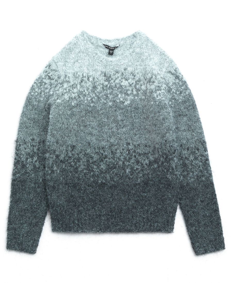 

Свитер с длинными рукавами и круглым вырезом для мальчиков старшего возраста GUESS, Grey ombre