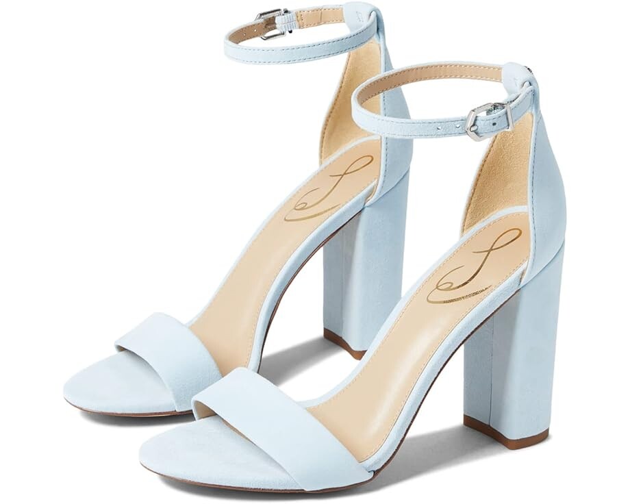 

Туфли Sam Edelman Yaro Ankle Strap Sandal Heel, цвет Riviera Blue Suede