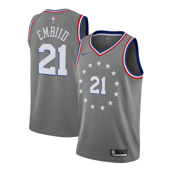 

Футболка embiid city edition swingman джерси Nike, серый