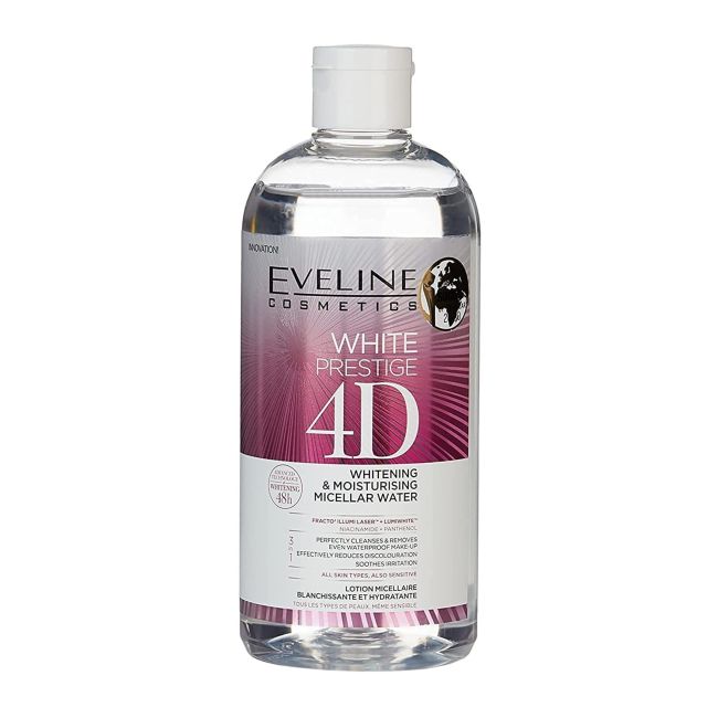 

White prestige 4d отбеливающая и увлажняющая мицеллярная вода Eveline, 400 мл