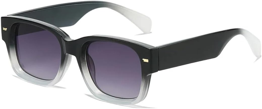 

Солнцезащитные очки с защитой от УФ-излучения UV400 | Легкая оправа с градиентными заклепками | Для женщин и мужчин, для занятий спортом на открытом воздухе и вождения DSVIGF, Blackclear-gray