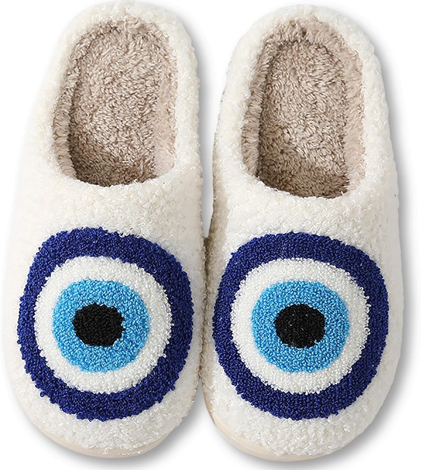 

Женские и мужские тапочки Ретро с эффектом памяти, милые мультяшные плюшевые, пушистые, с теплой меховой подкладкой, для дома, зимняя обувь Hipiniss, J-eyes