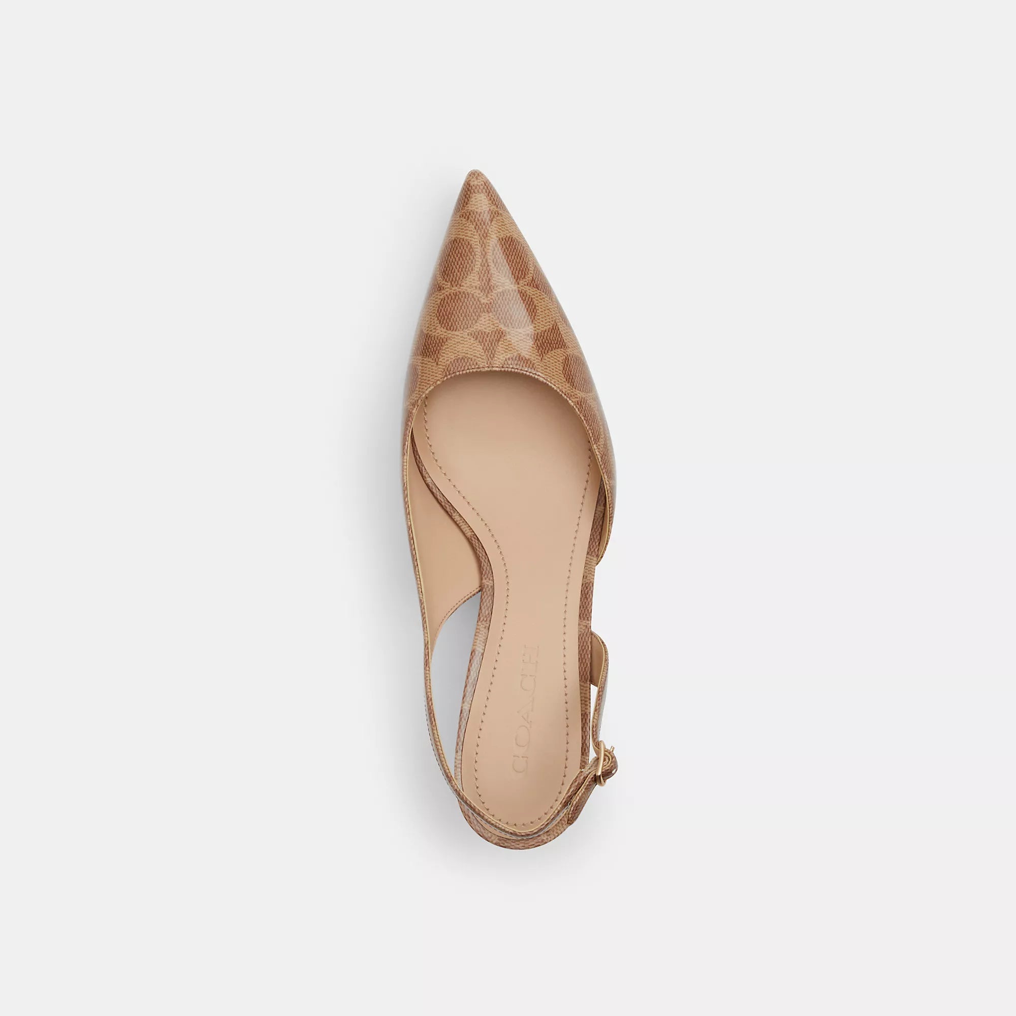 Coach Outlet Roxanne Туфли-лодочки из фирменной ткани, Tan — фото 2