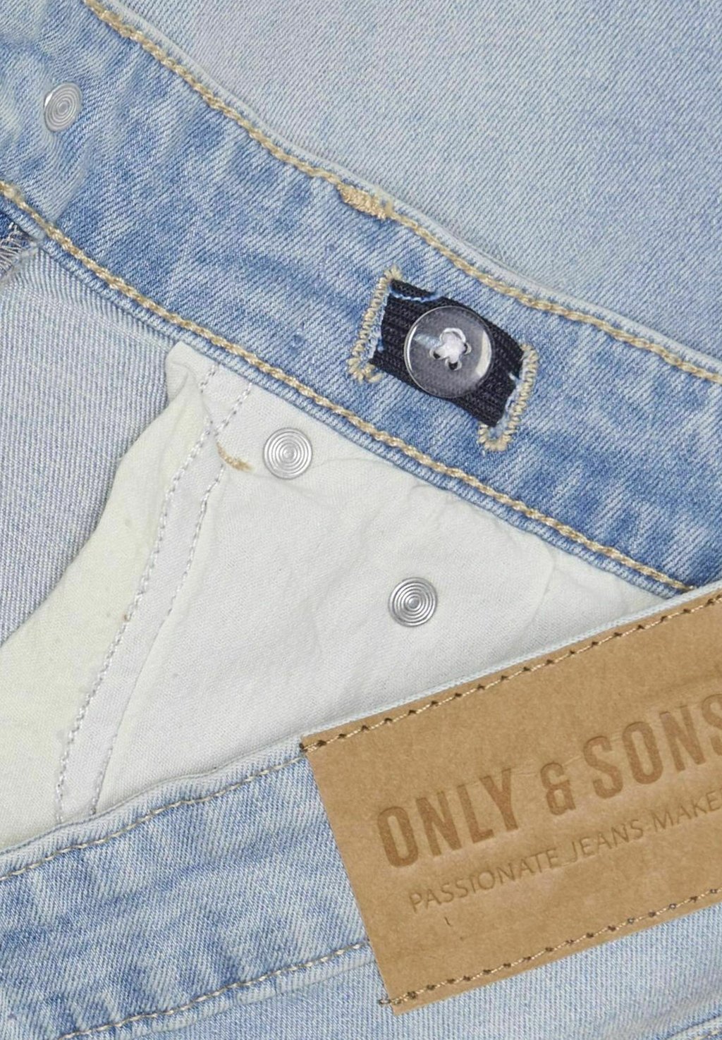 Джинсы облегающего кроя OSJYOKE MID RISE ONLY & SONS junior, цвет Light Blue Denim — фото 4