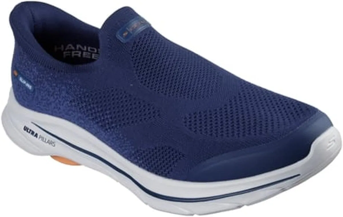 Мужские кроссовки Skechers Go Walk 8 Pelayo, Navy Textile Orange Trim