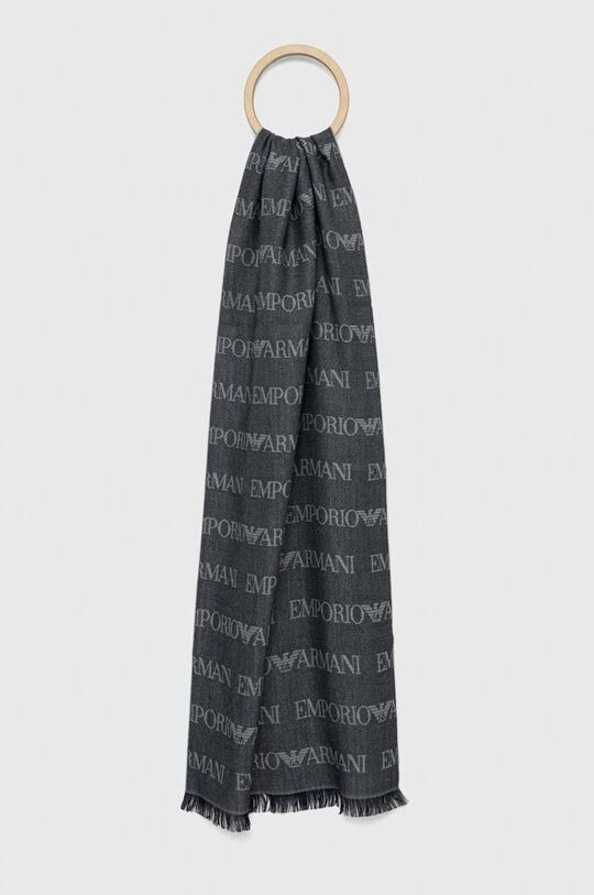 

Шерстяная шаль Emporio Armani, темно-синий