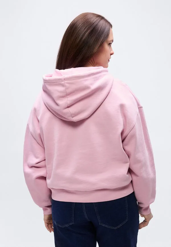 Худи с текстурированным логотипом curve, свободным кроем и завязками. Tommy Hilfiger Curve, Bonita Pink — фото 3