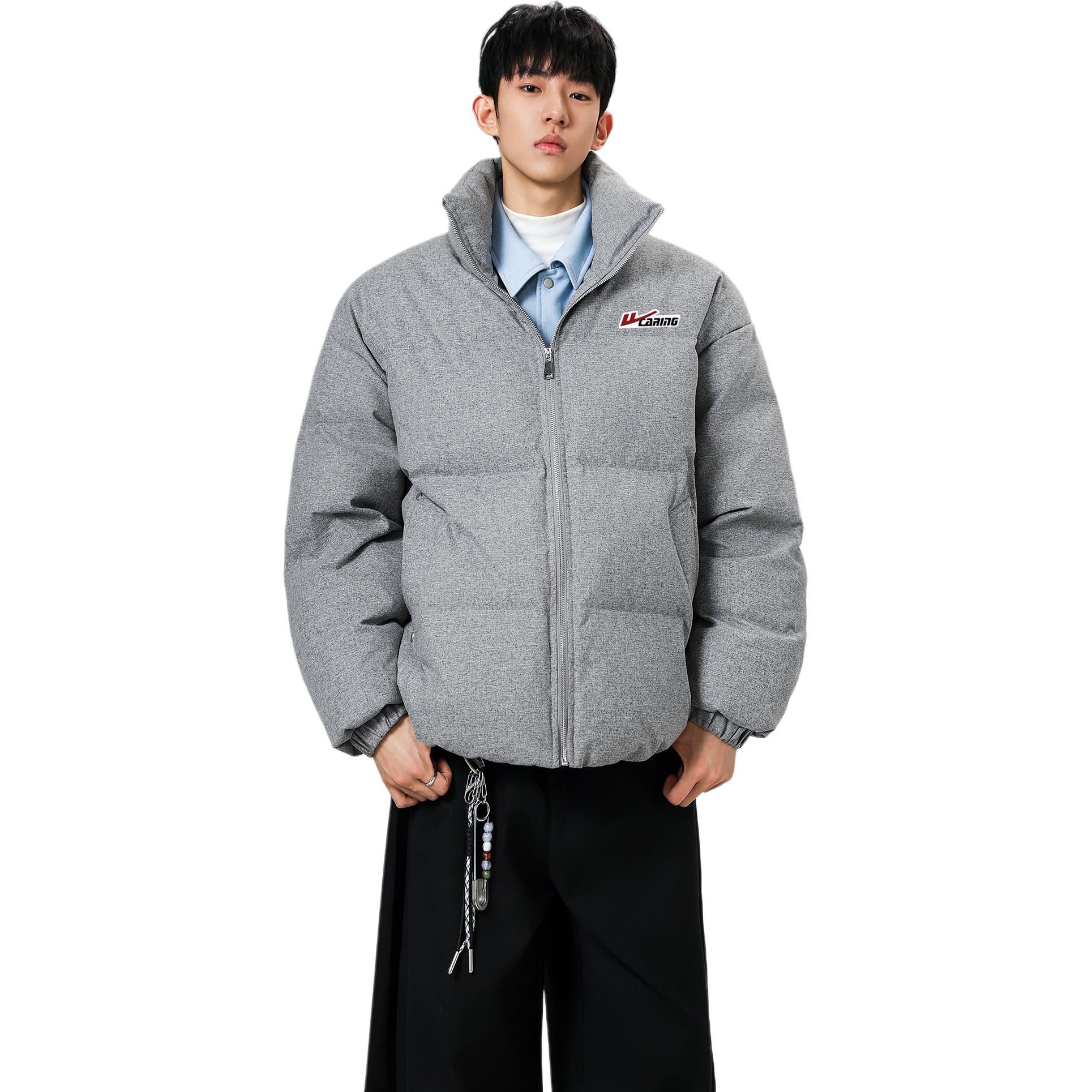 

Пуховик Unisex Stand Collar Fleece lined Mock Two Piece WARRIOR, серый (diy badge)