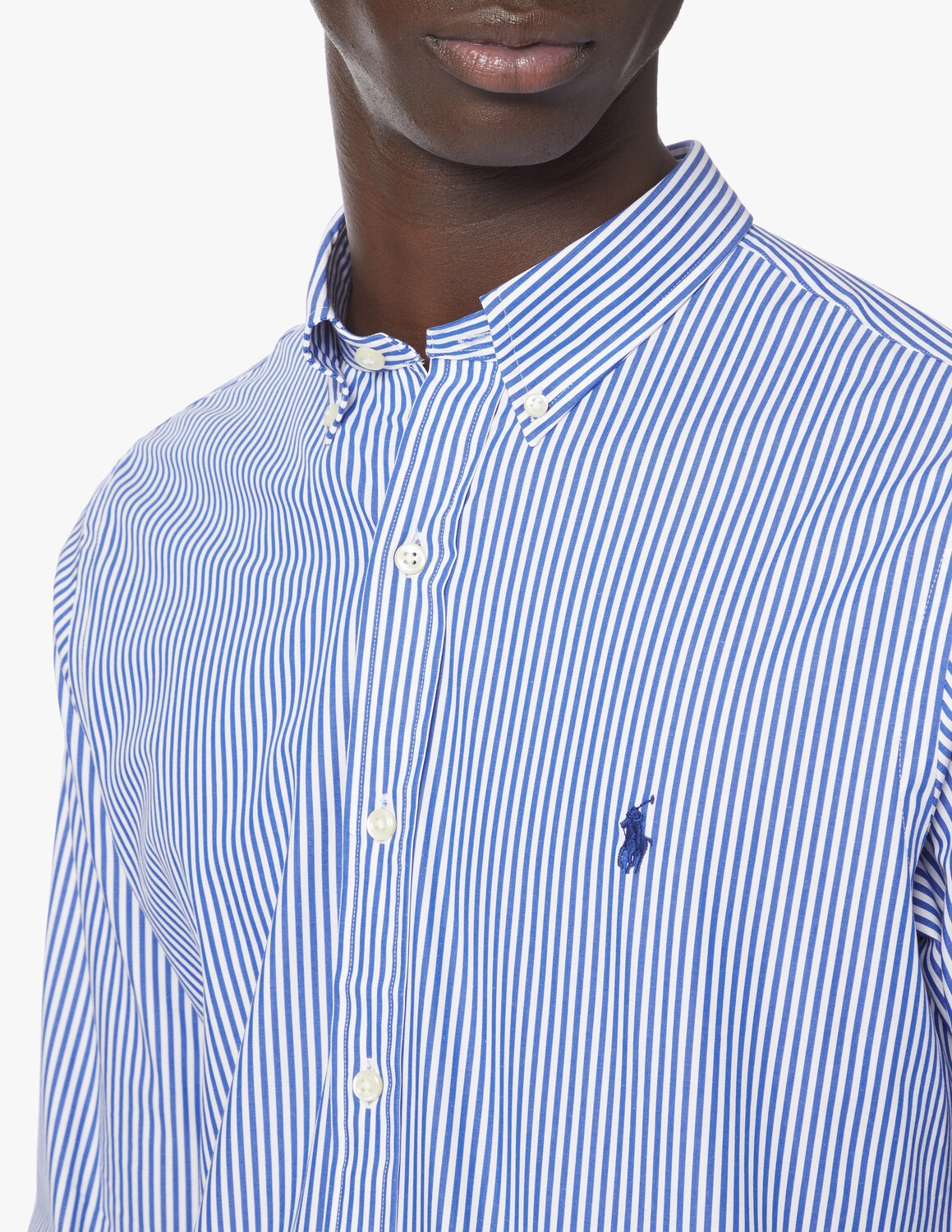 Спортивная рубашка из бистряка Ralph Lauren, цвет Blue/White Bengal Stripe — фото 4