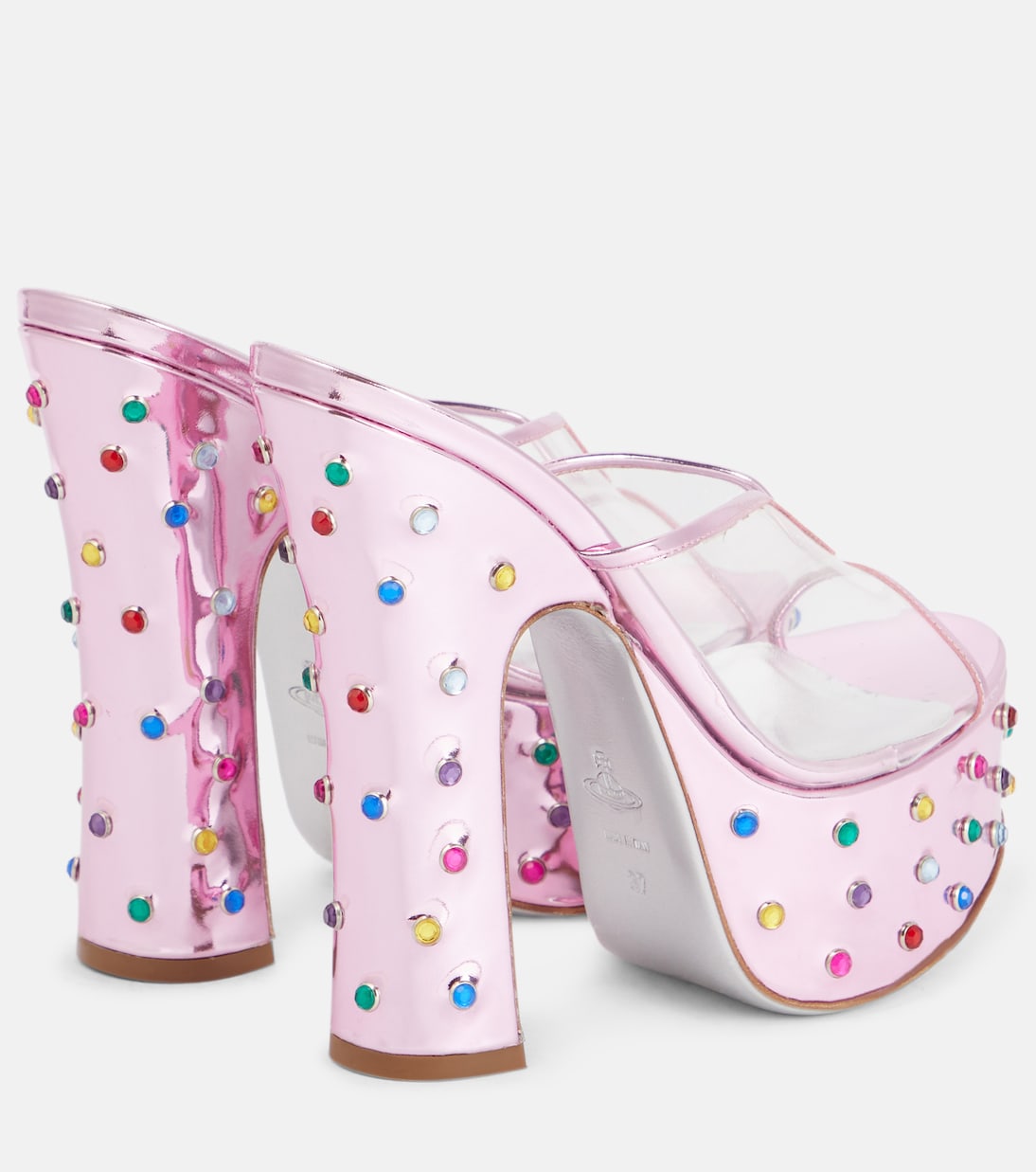 Мюли на платформе из кожи с отделкой Candy Vivienne Westwood, розовый — фото 3