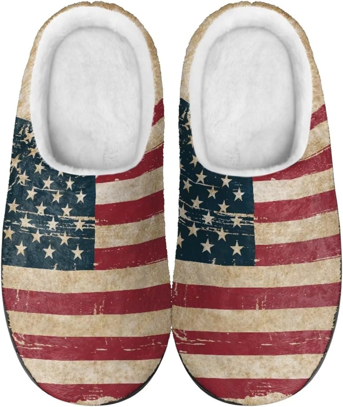 

Зимние домашние тапочки Pzuqiu для женщин и мужчин, легкие, без шнурков, мягкие, размеры 34-50, Vintage Usa Flag