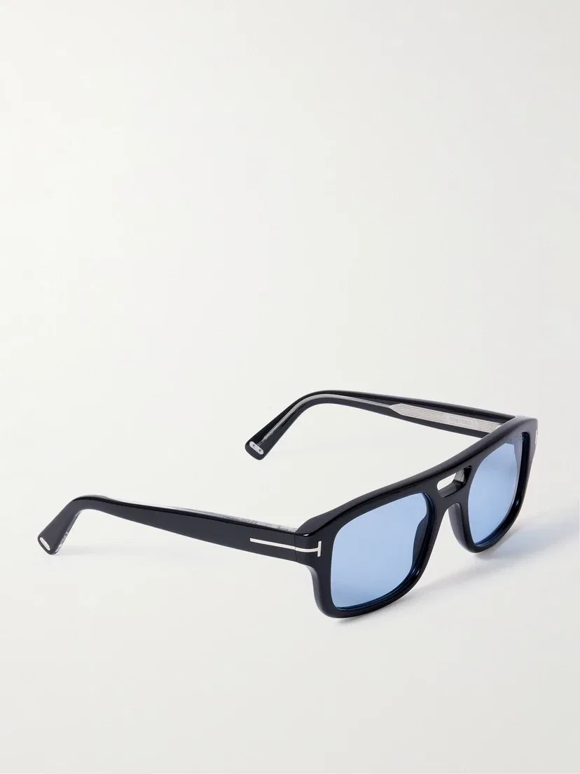Солнцезащитные очки из ацетата в стиле авиатор Icon TOM FORD Eyewear, черный — фото 3