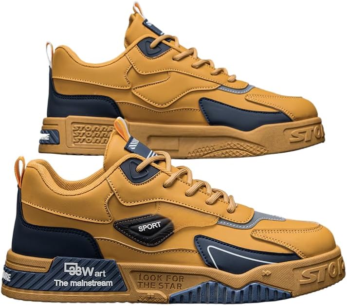 

Мужские повседневные кеды HCHCTRY для скейтборда - низкие, с круглым носком, на шнуровке, с верхом из ПУ, для ежедневной носки и повседневного использования, хаки