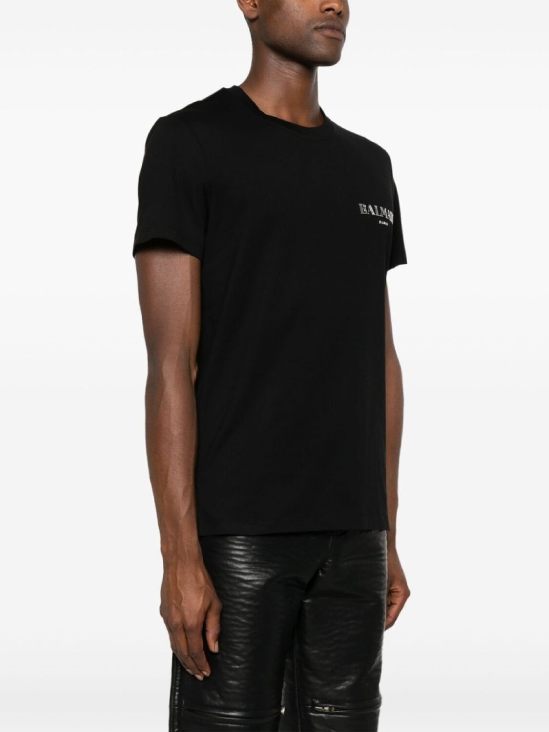 Balmain футболка из хлопка с аппликацией логотипа, черный — фото 3